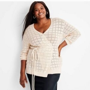 Women's Cream Wrap Cardigan